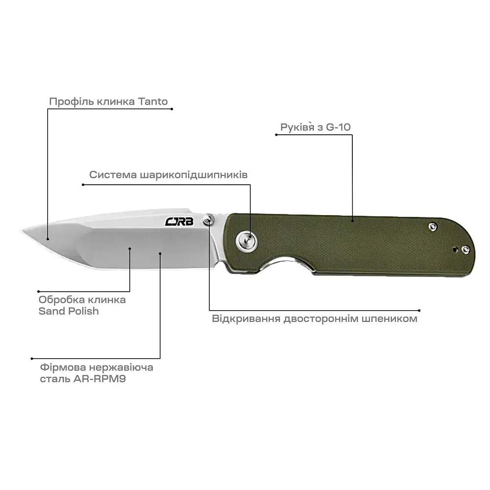 Ніж CJRB Nova Green - фото 6