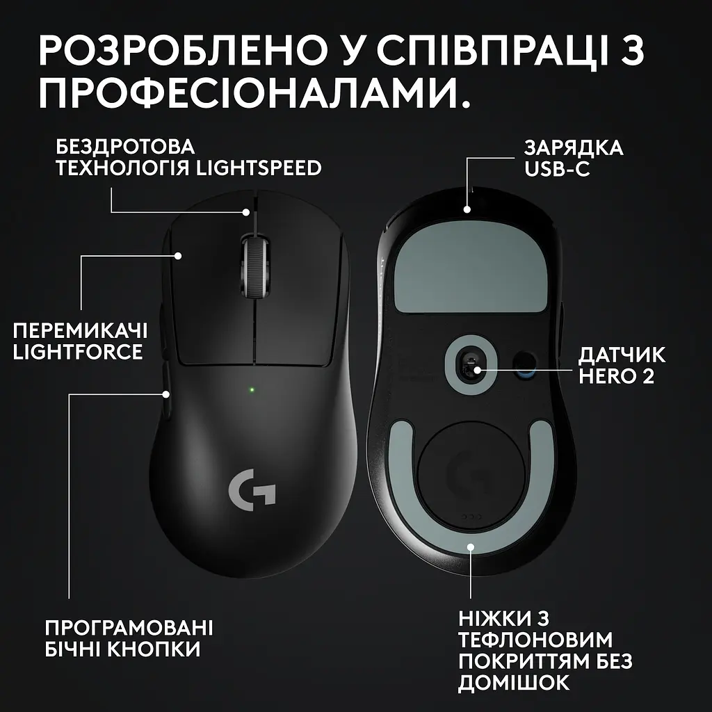 Мышь компьютерная Logitech Pro X Superlight 2 Dex Black (910-007357, 910-007359) - фото 10