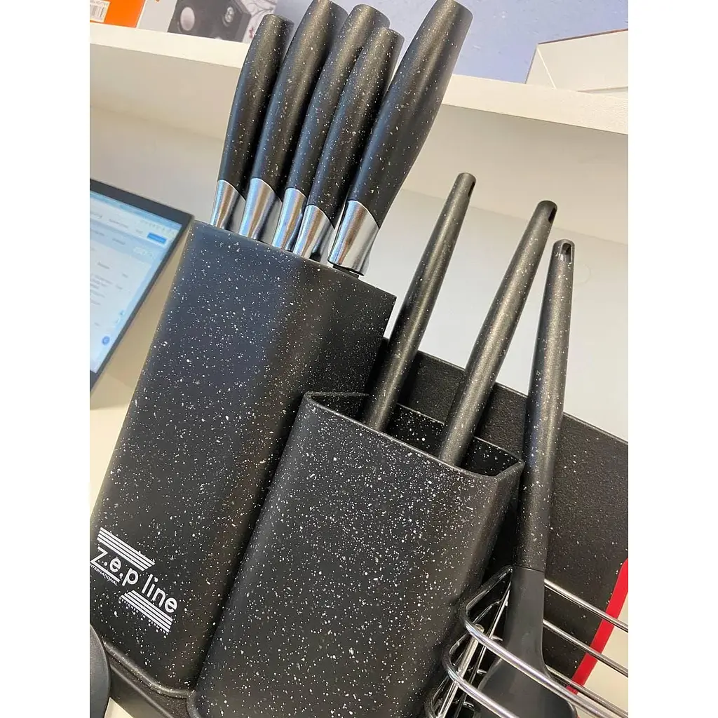 Набір кухонних ножів та приладдя Zepline ZP-067 з антипригарним покриттям 19 предметів (42825-ZP-067_1287) - фото 4