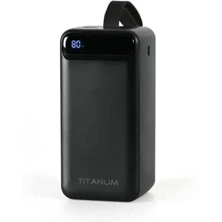 Універсальна мобільна батарея 50000 mAh, Titanum 741S, Black, 22.5 Вт, 2xUSB / Type-C, QC 3.0, PD, LED ліхтарик (TPB-741S-B)