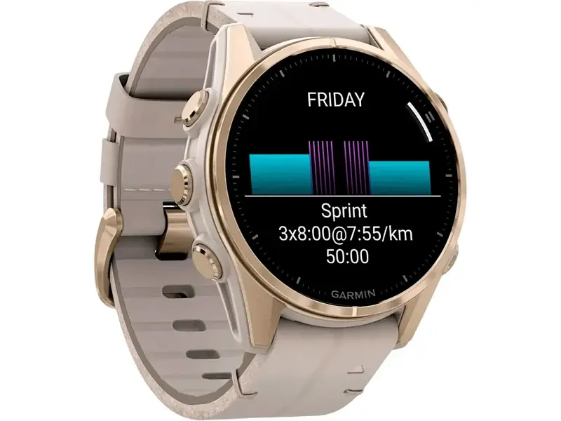 Спортивний годинник Garmin Fenix 8 43mm AMOLED Sapphire Soft Gold with Limestone Leather Band (010-02903-40) - фото 5