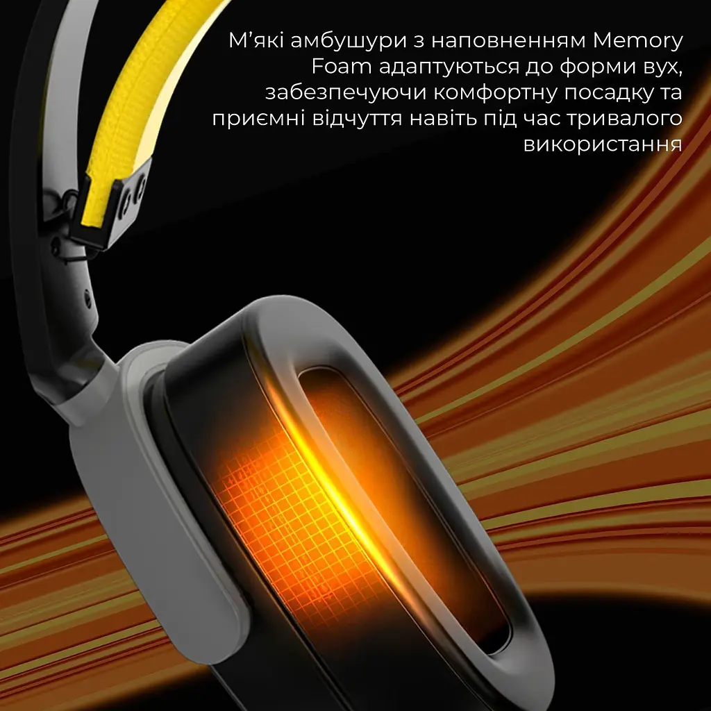 Ігрові навушники Ajazz AHM09 MAX Black/Gray/Yellow (AHM09-MAX-BGY) [161111] - фото 15