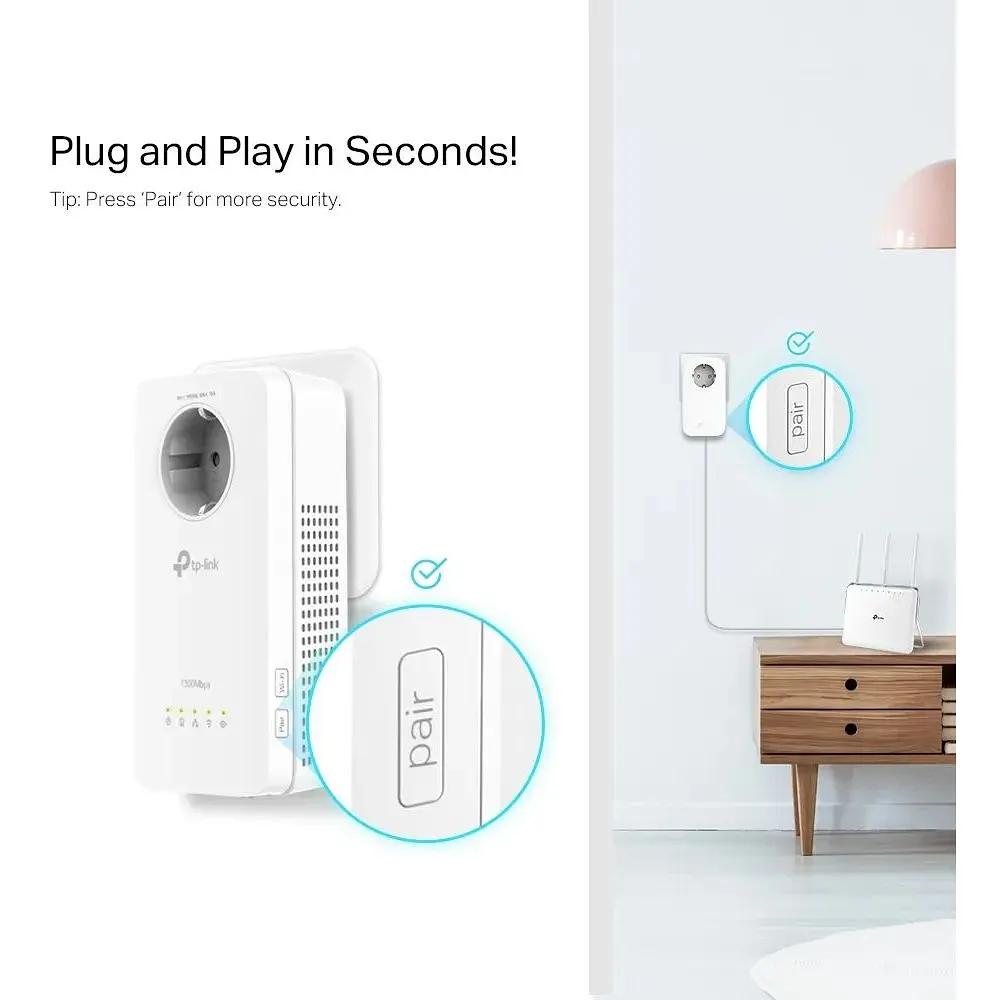 Комплект адаптеров TP-Link Powerline TL-WPA8631PKIT AV1300, AC1200, (TL-WPA8631P 1шт, TL-PA8010P 1шт) - фото 8