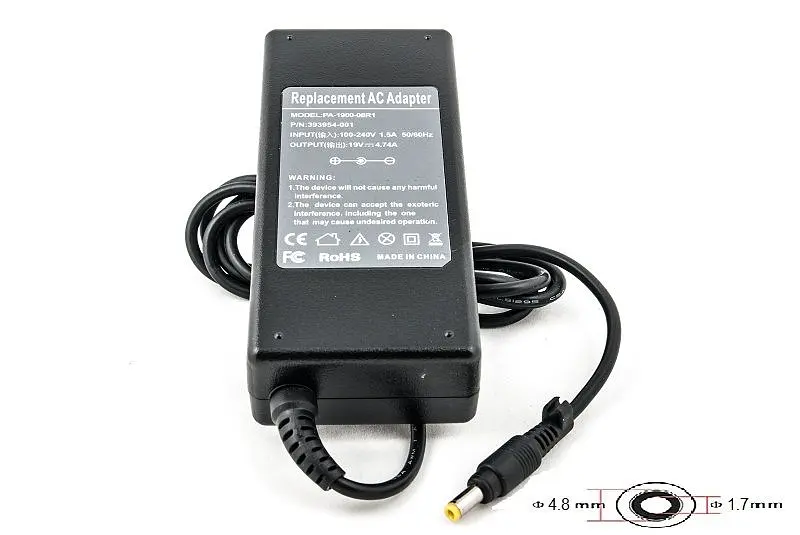 Блок живлення для ноутбуків PowerPlant HP 220V, 19V 90W 4.74A (4.8*1.7) (HP90F4817)
