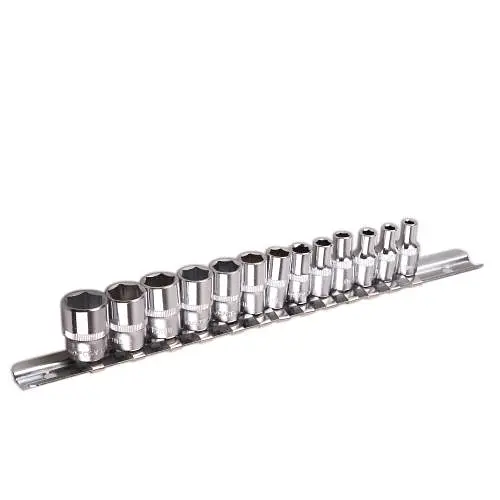 Набір головок Alloid 1/4" на планці (4, 4.5, 5, 5.5, 6, 7, 8, 9, 10, 11, 12, 13, 14 мм) 14 шт (НГП-2014) - фото 4