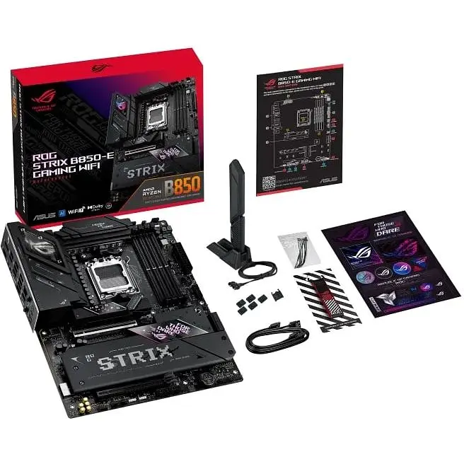 Материнская плата Asus Rog Strix B850-E Gaming WIFI sAM5 B850 4xDDR5 M.2 HDMI DP USB Type-C WiFi BT ATX - фото 2