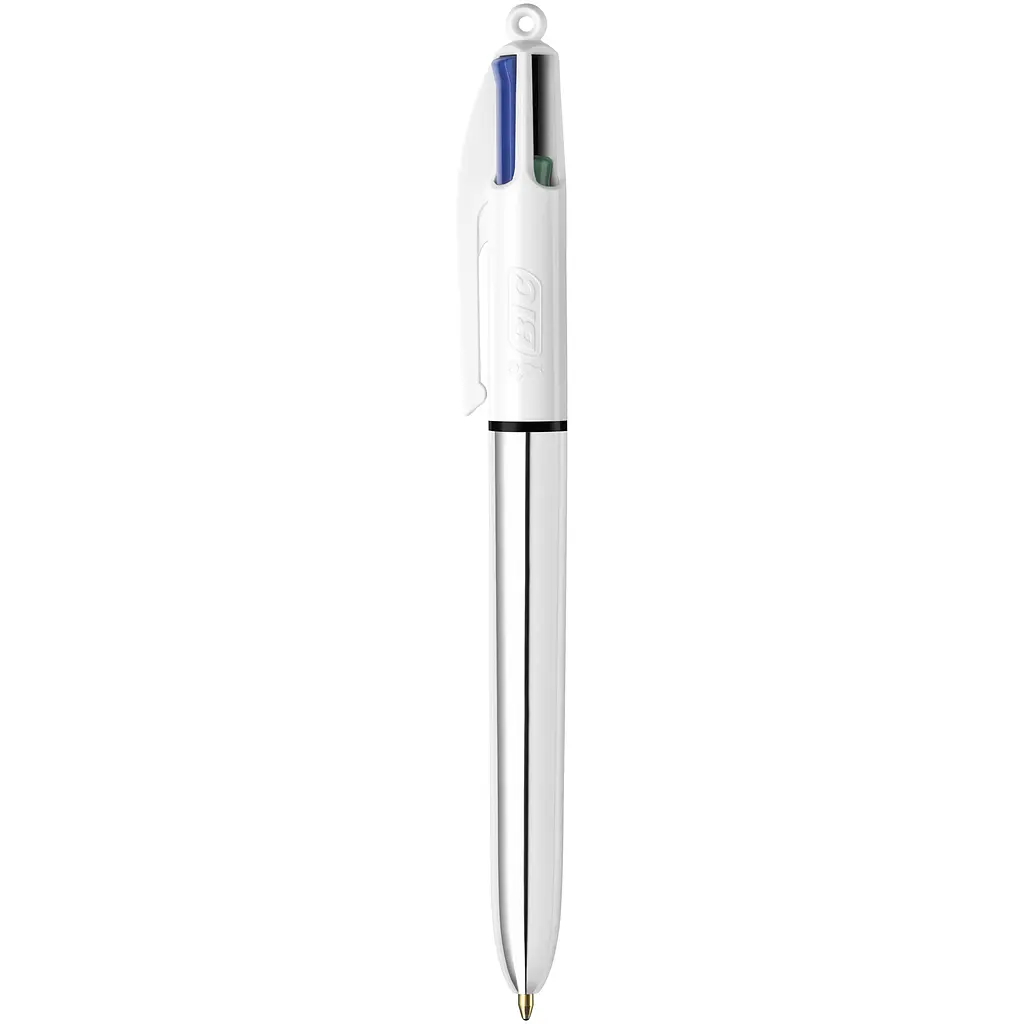 Ручка кулькова BIC 4 Colours Shine Silver, 1 мм, 4 кольори, 12 шт. (919380) - фото 2