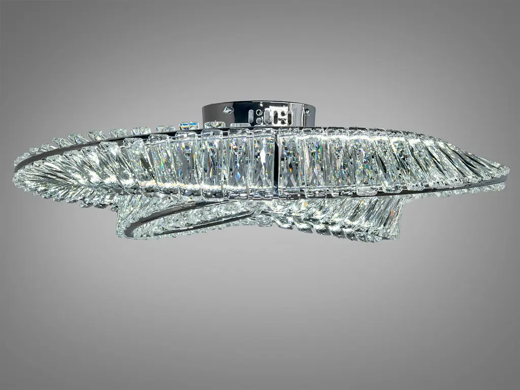 Кришталева стельова LED-люстра Diasha 562/600+400CH, пульт, 105 W, 60 см, 12-20m2 - фото 2