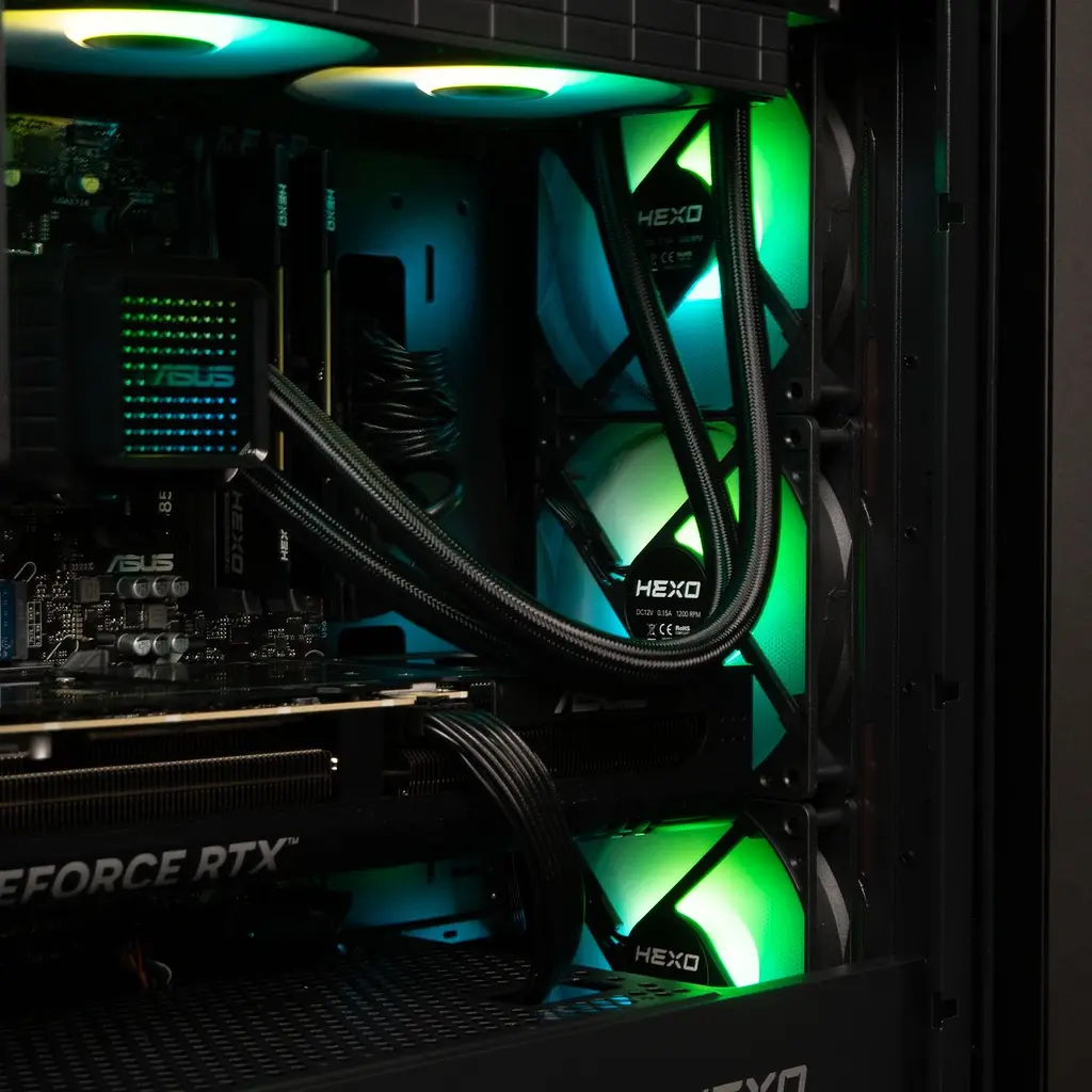 ПК для стрімінгу HEXO Gaming TwinFront Pro (HGP-B850TF780X3DN507-D532S1TBK) Black / AMD Ryzen 7 7800X3D (4.2–5.0), 8 ядер / NVIDIA GeForce RTX 5070 / 32 ГБ (DDR5) / 1024 ГБ (SSD) - фото 10