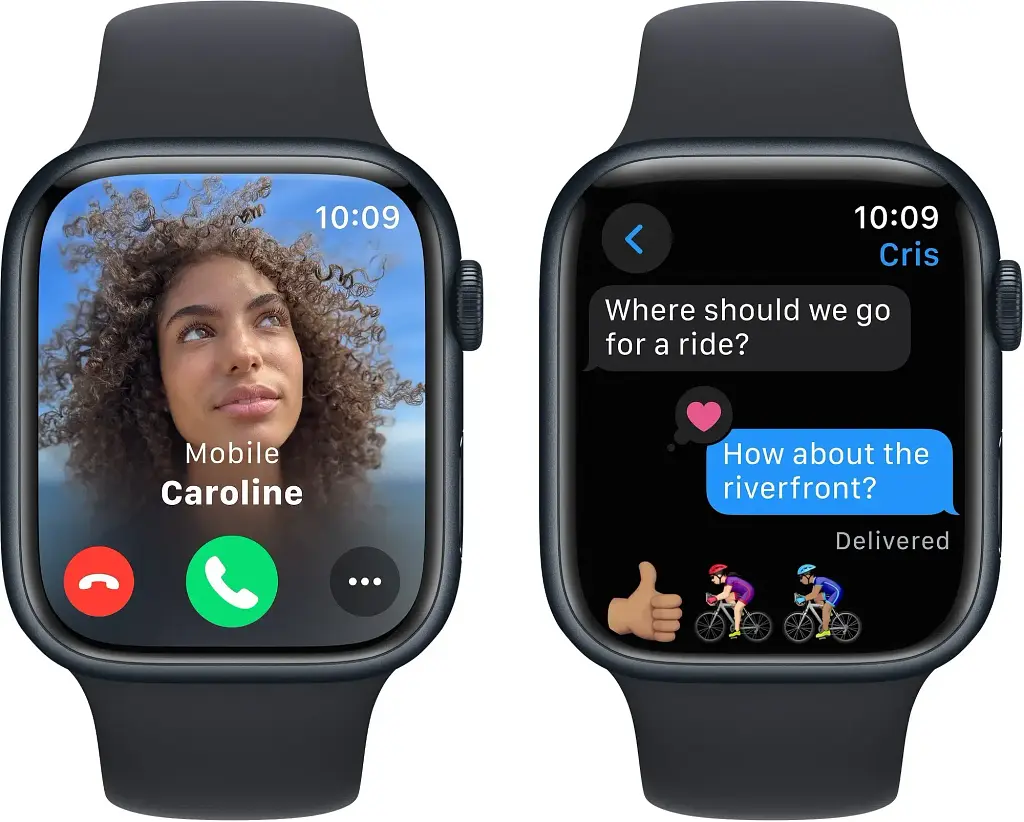 Смарт-часы Apple Watch Series 9 GPS 45mm Midnight Aluminium Case with Midnight Sport Band - M/L (MR9A3QC/A) - фото 7