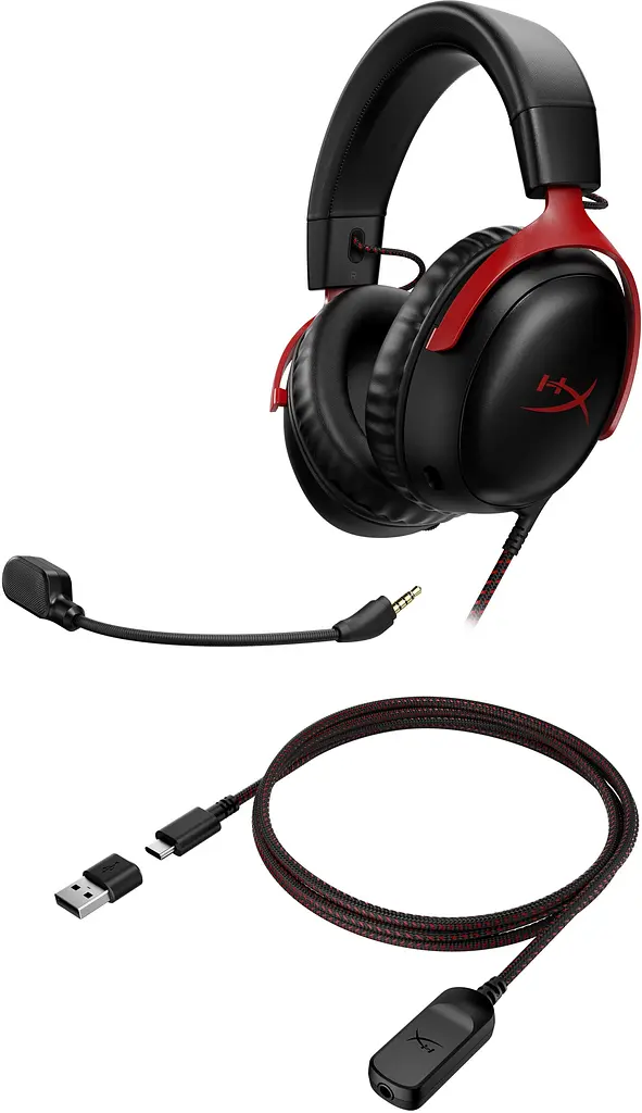 Гарнiтура HyperX Cloud III 3.5 мм/USB-A/USB-C Black/Red (727A9AA) - фото 6