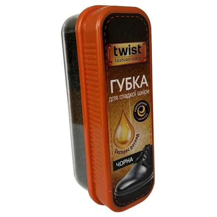 Губка для взуття TWIST із гладкої шкіри стандарт, чорний