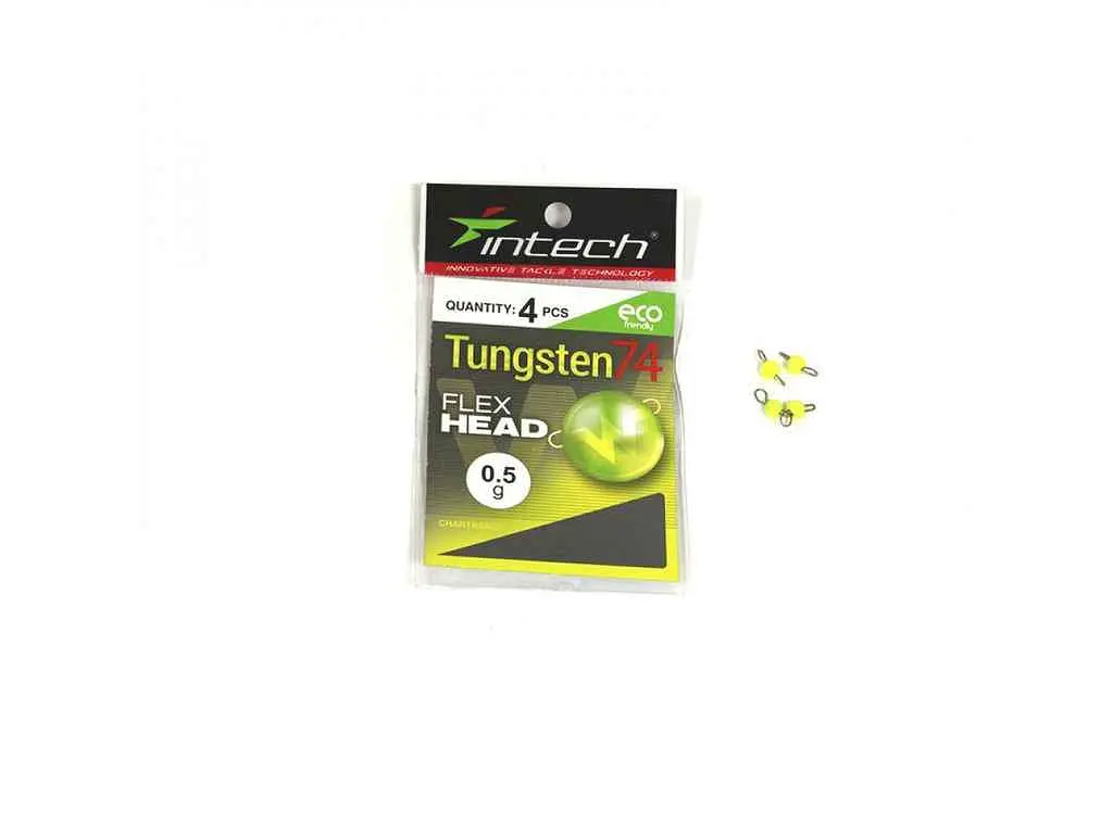 Груз Чебурашка Intech розбірна 0,5г 4шт/уп Tungsten 74 Gloss Chartreuse UV