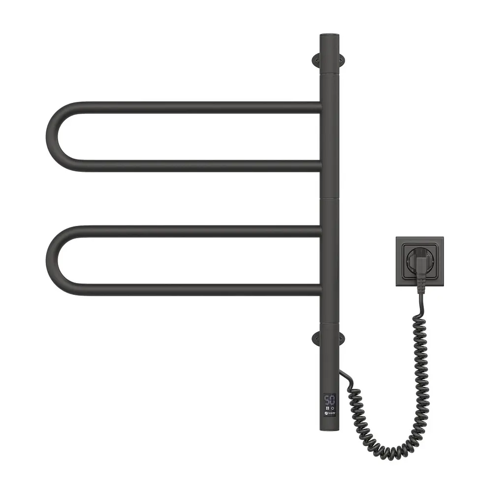 Електрична рушникосушка Navin Fouette 480x600 Sensor з таймером, чорний муар 00-044050-5080, Чорний матовий, Електронний - фото 3