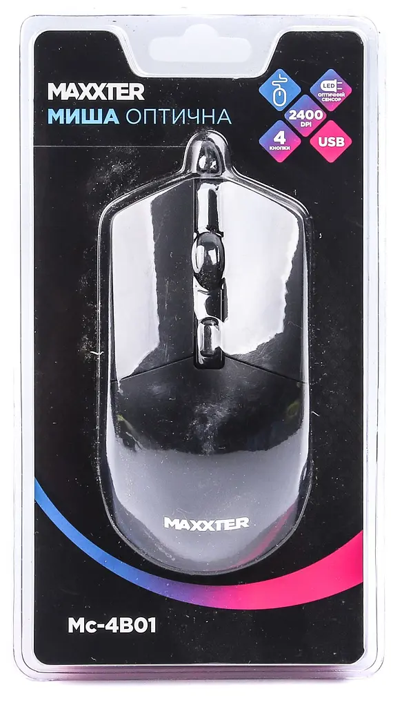 Миша Maxxter Mc-4B01 USB Black - фото 4