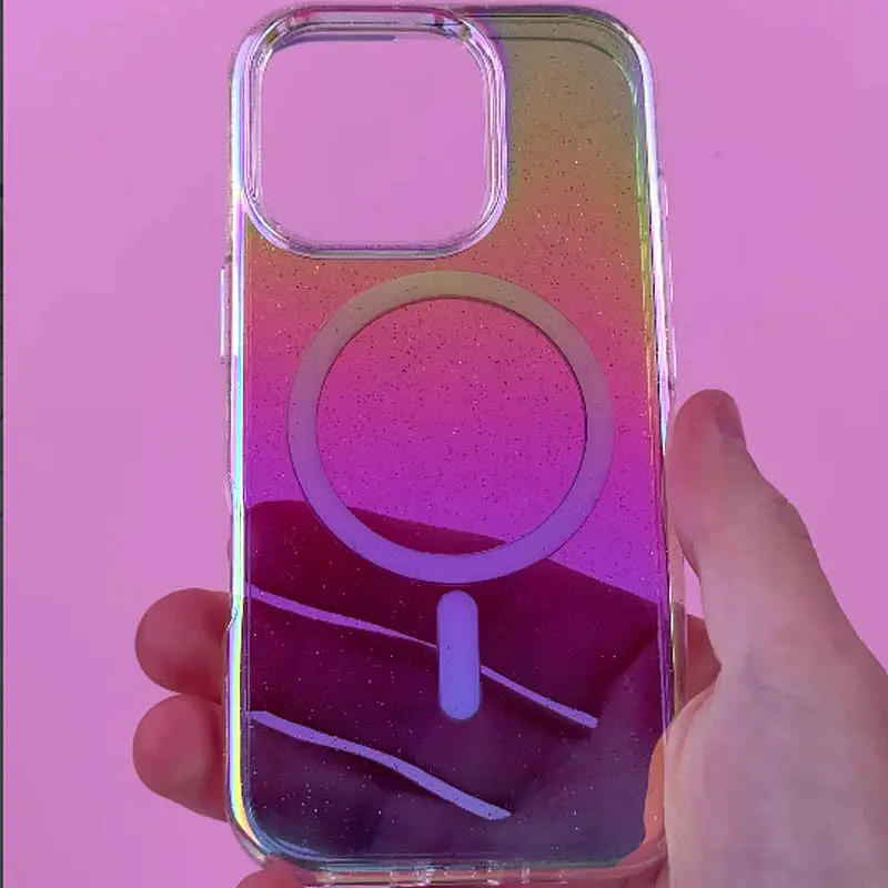 Чохол TPU Galaxy Sparkle (MagFit) для Apple iPhone 15 (6.1) Chroma+Glitter - фото 2