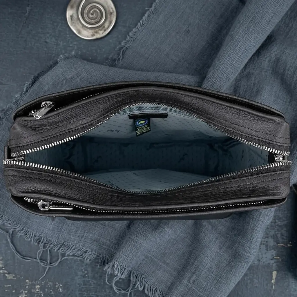 Чоловіча шкіряна сумка Tony Perotti New Contatto 9058G-26 (90424) Чорна - фото 4