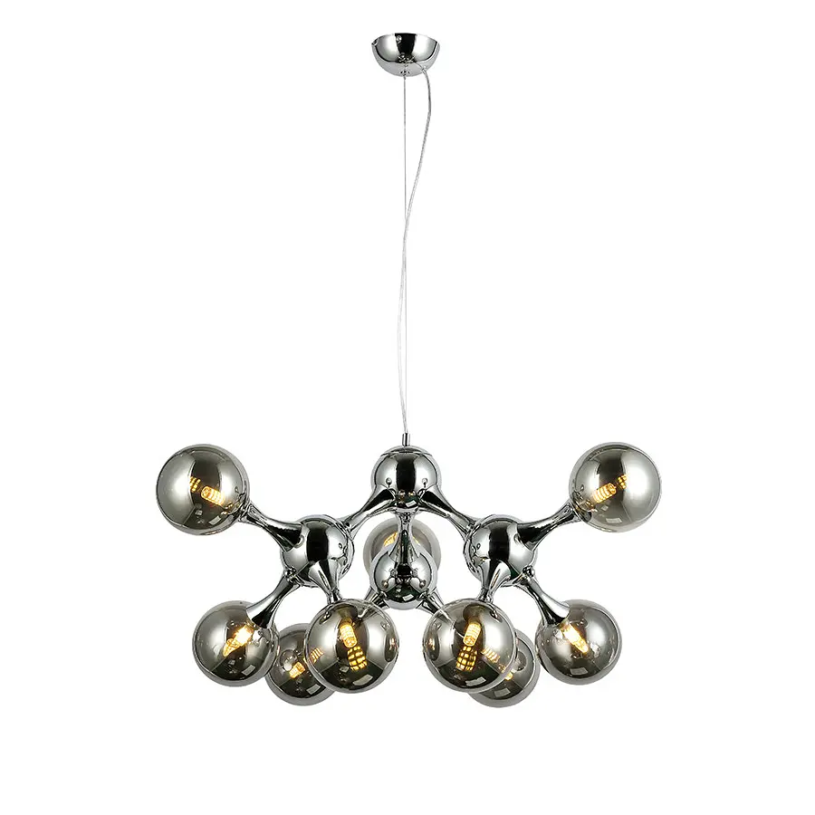 Люстра стельова LED Levistella 7529816-9 CR+BK, G9, 9 плафонов, хром, чорний, для вітальні, діаметр 700 мм - фото 2
