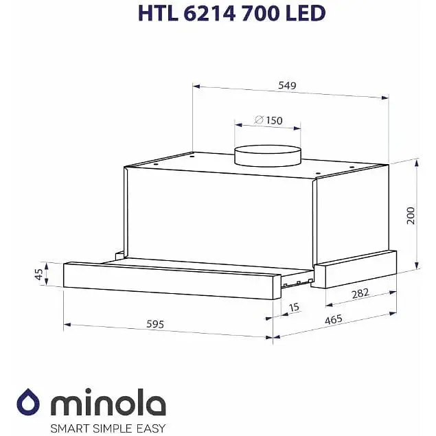 Витяжка телескопічна Minola HTL 6214 BLF 700 LED - фото 9