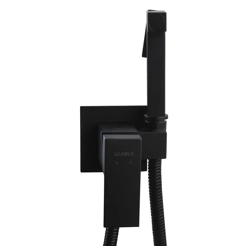 Змішувач вбудований з гігієнічним душем Globus Lux Niagara GLN-0-106MIX-BB Black 30412 - фото 5