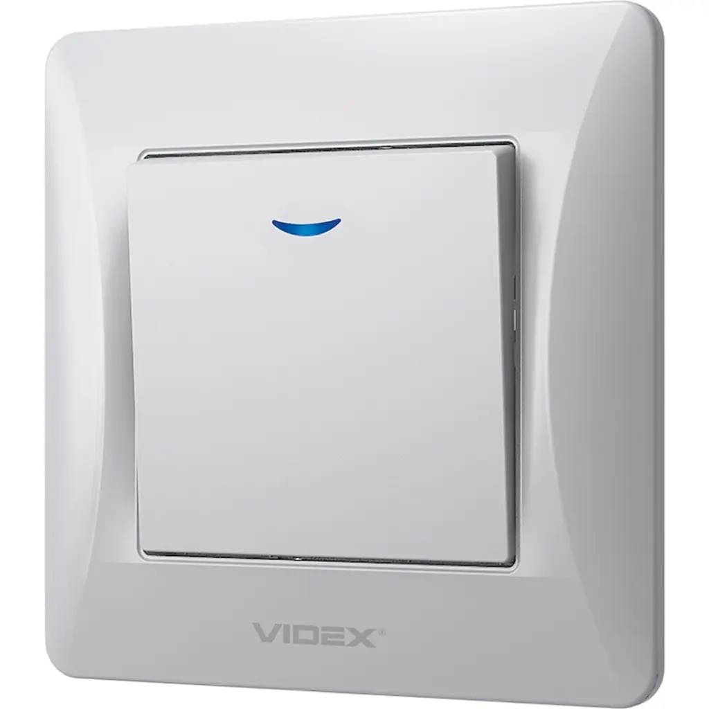 Вимикач одноклавішний Videx Binera з підсвіткою срібний шовк 1 шт. - фото 2