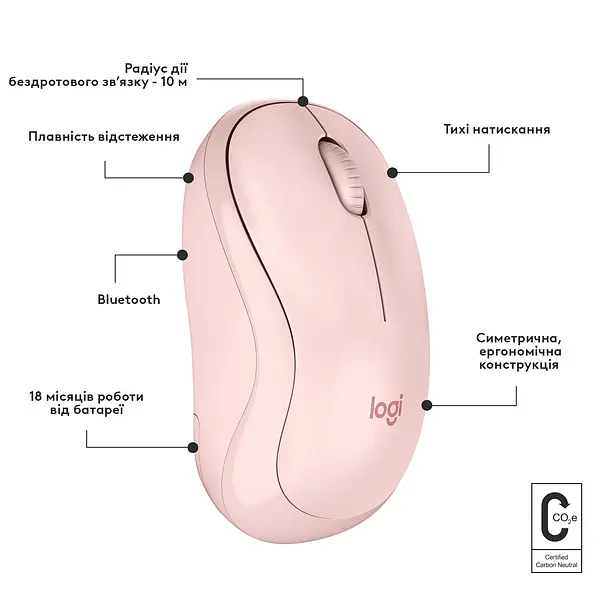 Миша Logitech M240 Silent Bluetooth Rose - фото 4