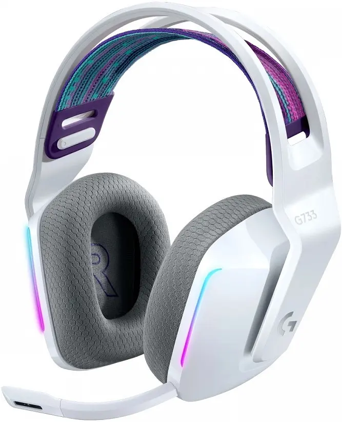 Навушники бездротові Logitech G733 Lightspeed Wireless RGB підсвітка (981-000883) білі - фото 2