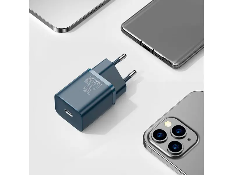 Мережевий зарядний пристрій BASEUS Super Si Quick Charger Type-C 20 W Blue (CCSUP-B03) - фото 7