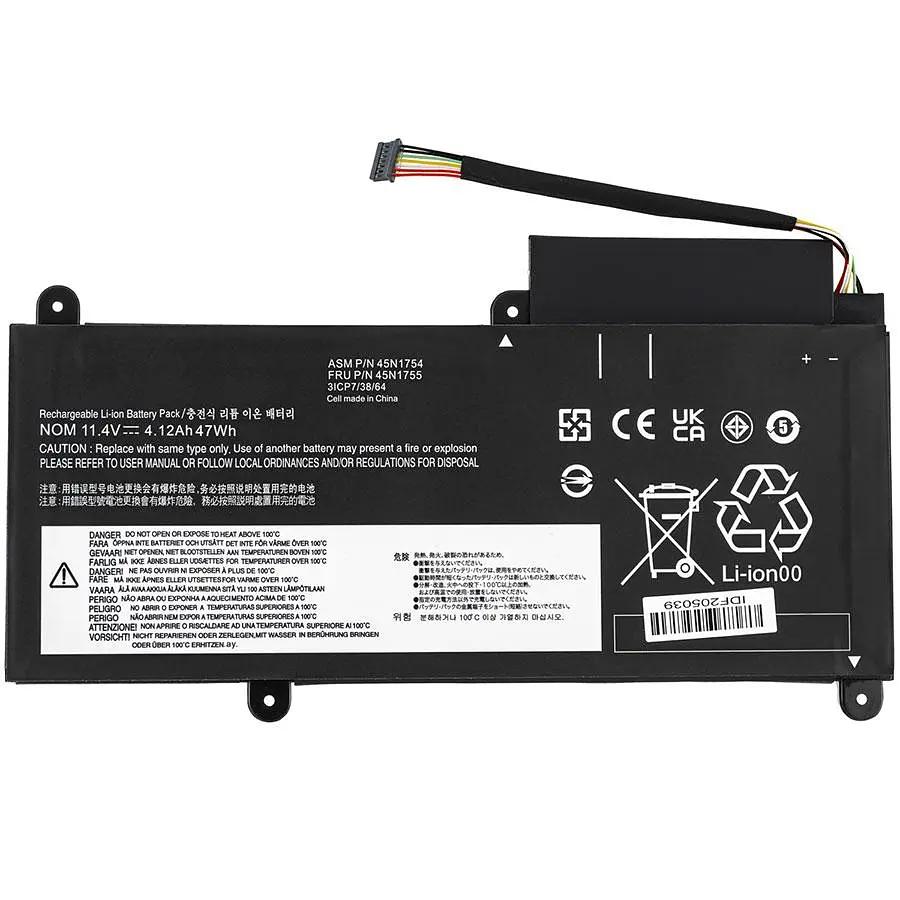 Батарея для ноутбука Lenovo 45N1754 (ThinkPad E450 E450C E455 E460 E460C E465 series) 11.4V 4120mAh 47Wh Чорний - фото 2