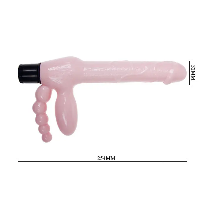 Женский страпон LyBaile Super Straples Dildo With Anal Plug 24.8 см телесный - фото 5