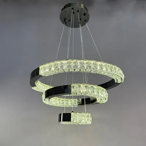 Люстра Linisoln 7968-60*40*20 BK метал, кришталь, LED, чорний, 1 лампа - фото 2
