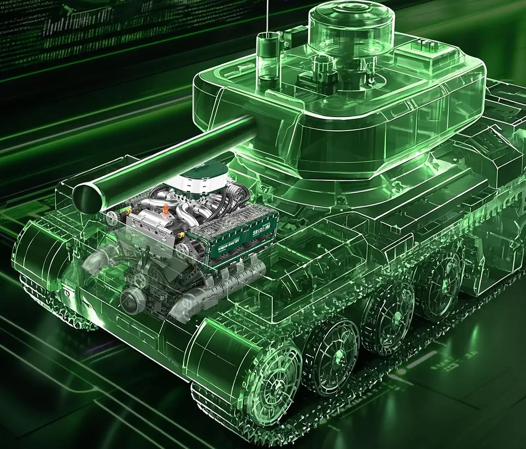 Конструктор двигун Mould King V8 Tank Engine моторизований дитячий танк 2250 деталей - фото 5