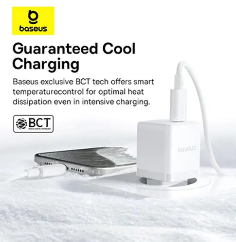 Мережевий адаптер Baseus Palm Fast Charger 1C 20 W + Cable Type-C to Type-C P10111602213-01 Білий - фото 3
