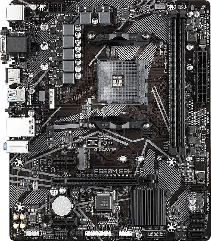 Материнська плата Gigabyte A520M S2H Socket AM4 (A520M S2H) - фото 3