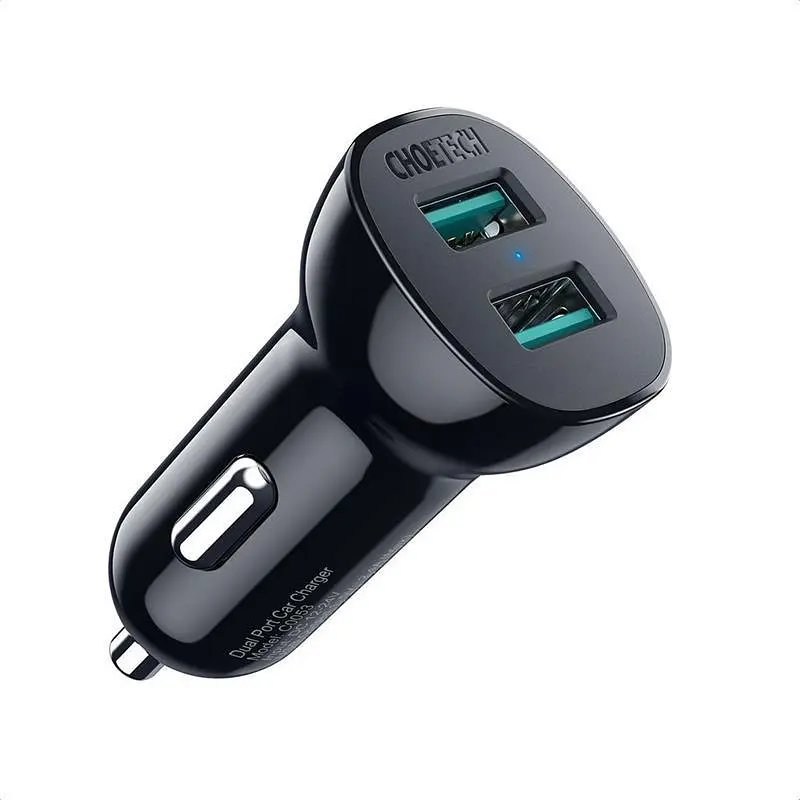 Автомобільний зарядний пристрій Choetech C0051 36W QC3.0 (2USBx2.4A) (C0051-V5) - фото 2