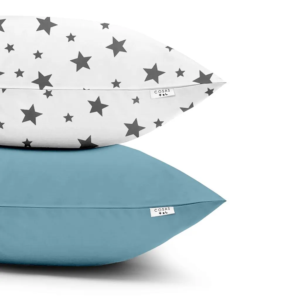 Набір наволочок Cosas Big star 40х60 см бірюзовий (SetPillow_StarBigGrey_Sky_40х60) - фото 2