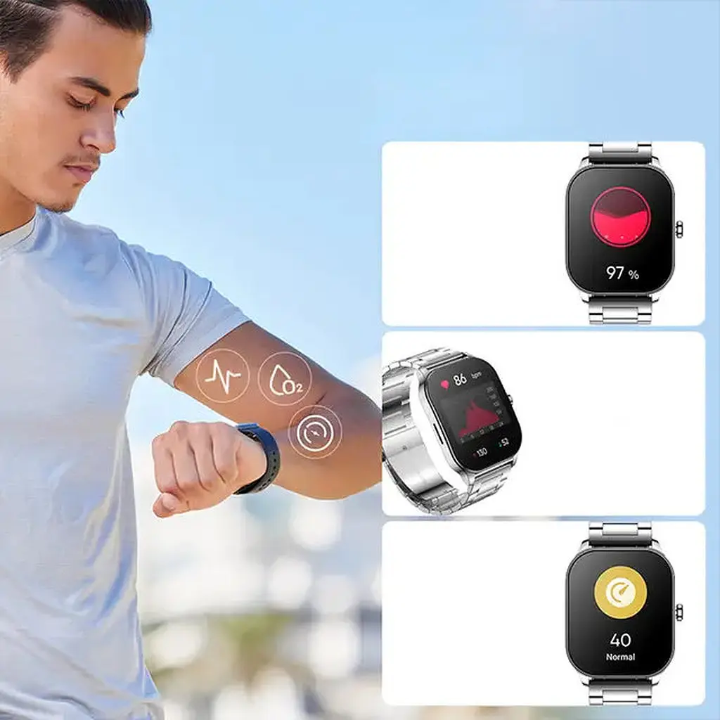 Умные часы с металлическим ремешком Xiaomi Amazfit Pop 3s Metal Black (Metallic Strap) черные - фото 6