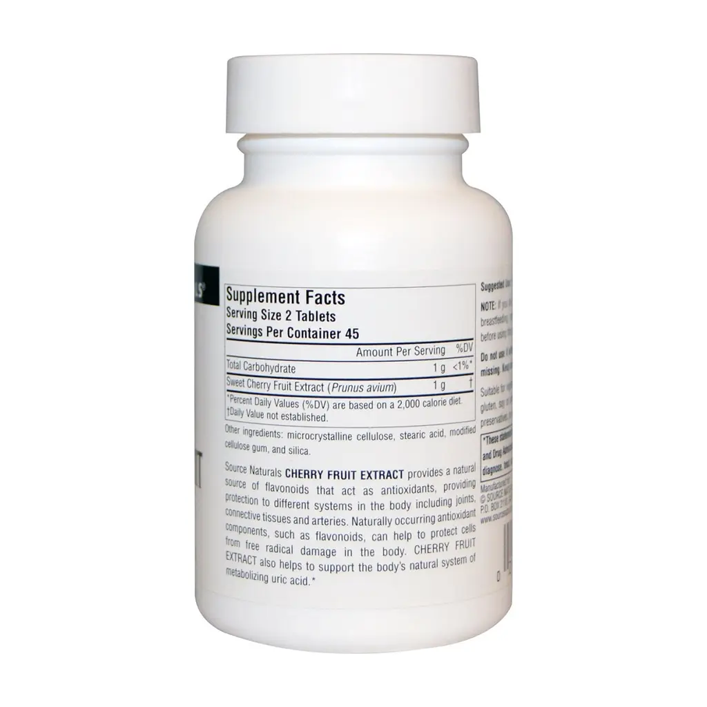 Трави Source Naturals Екстракт Вишні 500мг, 90 таблеток (SNS-01681) - фото 2