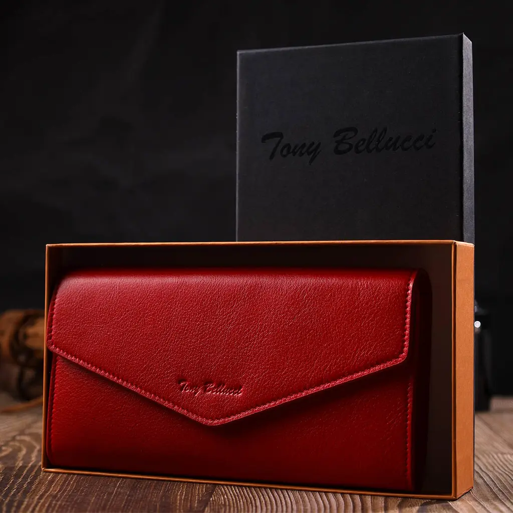 Кожаный женский кошелек Tony Bellucci 19.5х10.5х2 см acs0026984 - фото 8