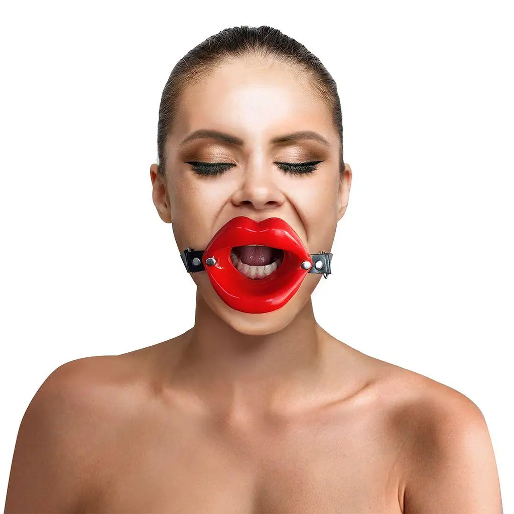 Кляп розширювач у формі губ Art of Sex - Gag Lips, натуральна шкіра - фото 2