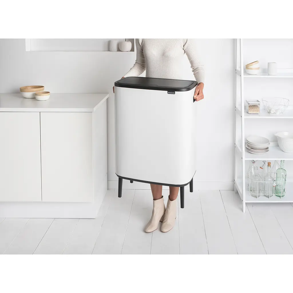 Бак для мусора Brabantia Bo Touch Bin Hi белый 2x30 л (130601) - фото 7