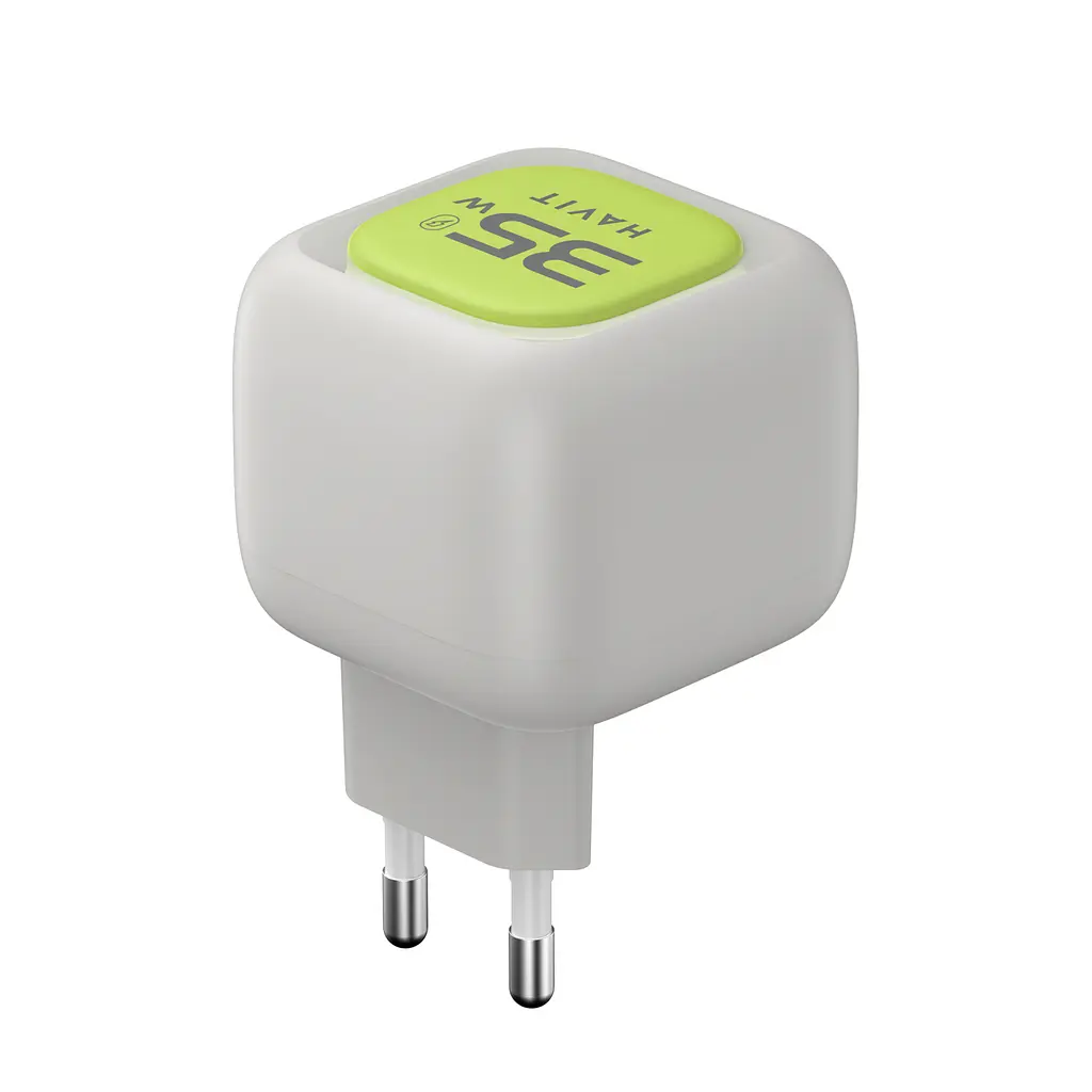 Зарядний пристрій Havit UC251 GaN 35 Вт USB-A USB-C з кабелем USB-C сірий/зелений (HV-UC251-GYGN) - фото 5