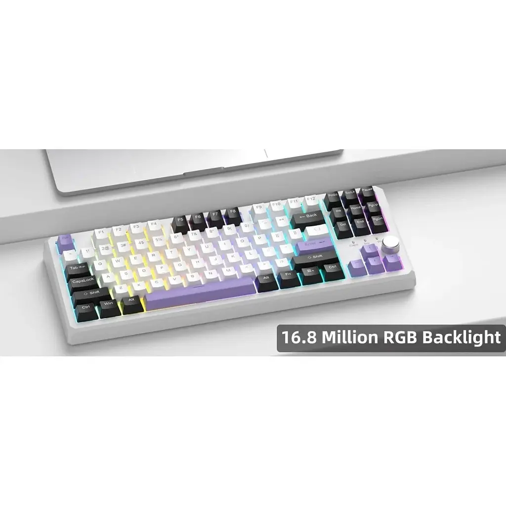 Клавіатура MageGee SKY 87 RGB Wireless Ivory White Switch Ice Purple (6971969728486-UA) [164308] - фото 5