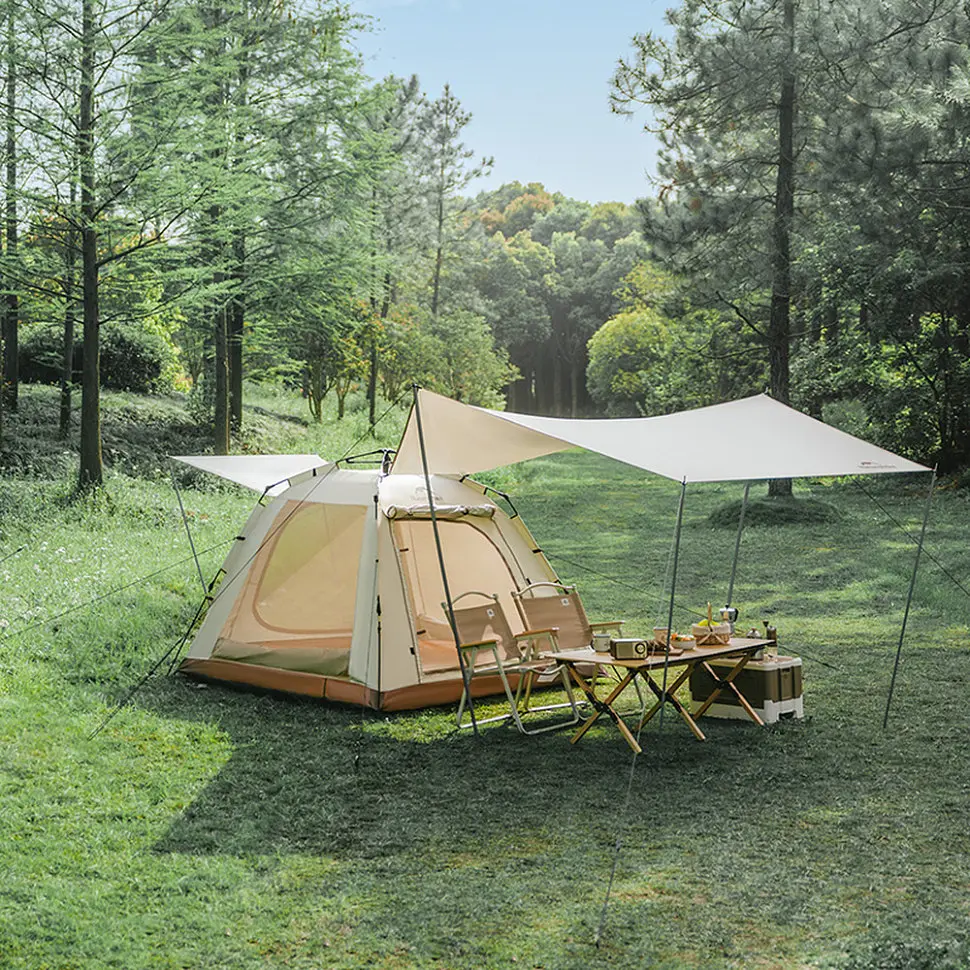 Намет Naturehike Ango Picnic CNK2450WS021 тримісний автоматичний із тентом коричневий - фото 7