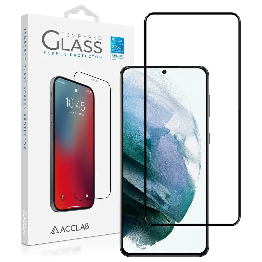 Скло захисне ACCLAB Full Glue Samsung S21+ (G996) Black (1283126510502) - фото 2