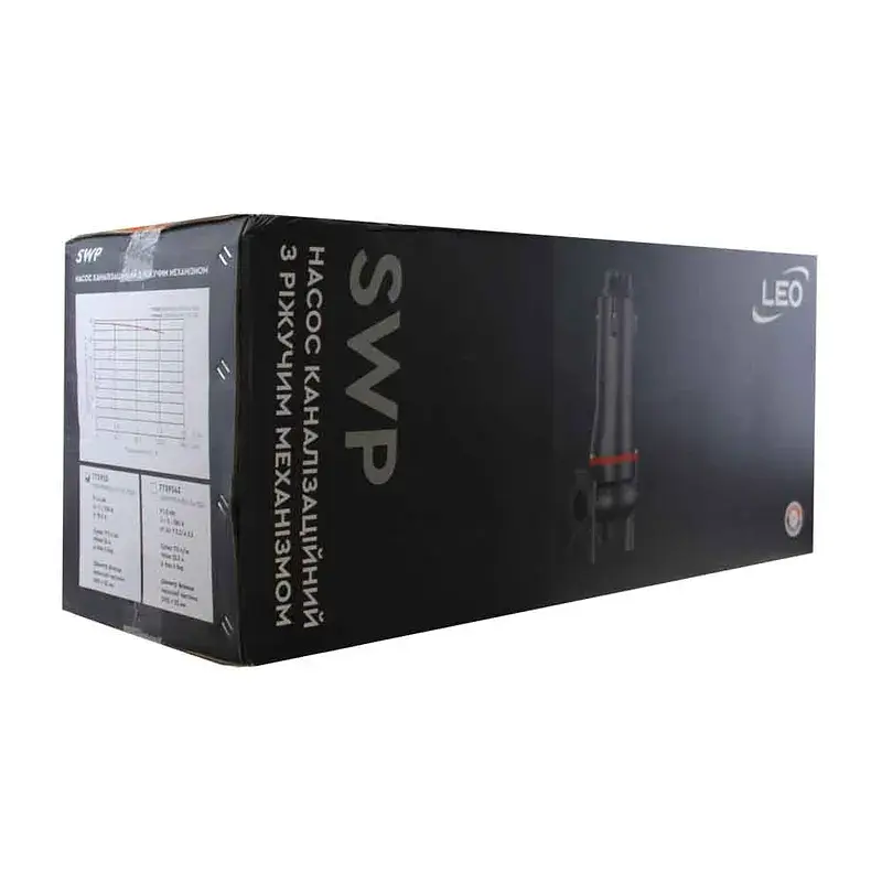 Насос каналізаційний 1.5кВт Hmax 23.м Qmax 170л/хв (з ріжучим механізмом) LEO 3.0 32SWPm3.6-23-1.5L/QG (773953) - фото 6