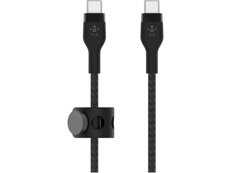 Кабель USB Type-C Belkin USB-C to USB-C Braided Silicone 1m Black (CAB011BT1MBK) - фото 5