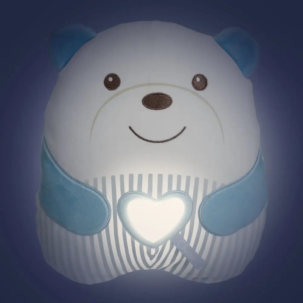 Мягкая музыкальная игрушка-ночник Chicco Успокаивающий медвежонок 25 см голубой (12266.20) - фото 3