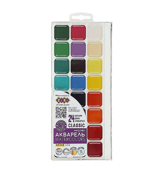 Акварель 24 кольор. ZiBi Classic Kids Line ZB.6587 пласт/уп б/п - фото 2