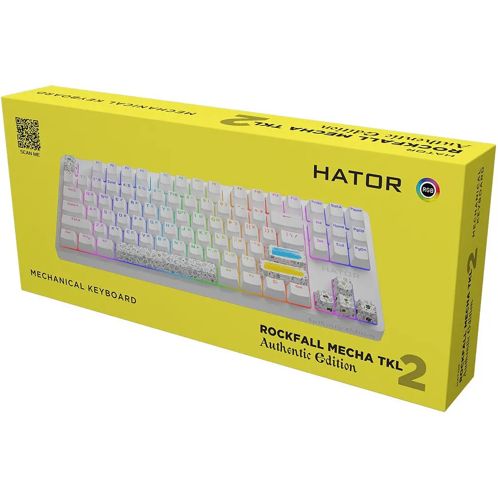 Клавиатура Hator Rockfall 2 Mecha TKL Authentic Edition White [HTK-531] [104831] - фото 8